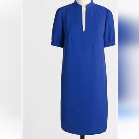 J Crew Crepe Royal Blue Shift Dress Women's Size 0 - Picture 2 of 11
